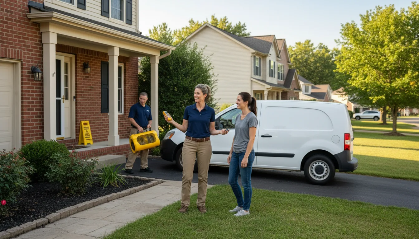 Residential water damage restoration in Dalzell, IL